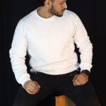 White regular fit hoodie made from 100% cotton by Manas.Fashion, designed for ultimate comfort and style.